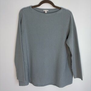 J Jill Blue Ribbed Sweater Size 1X